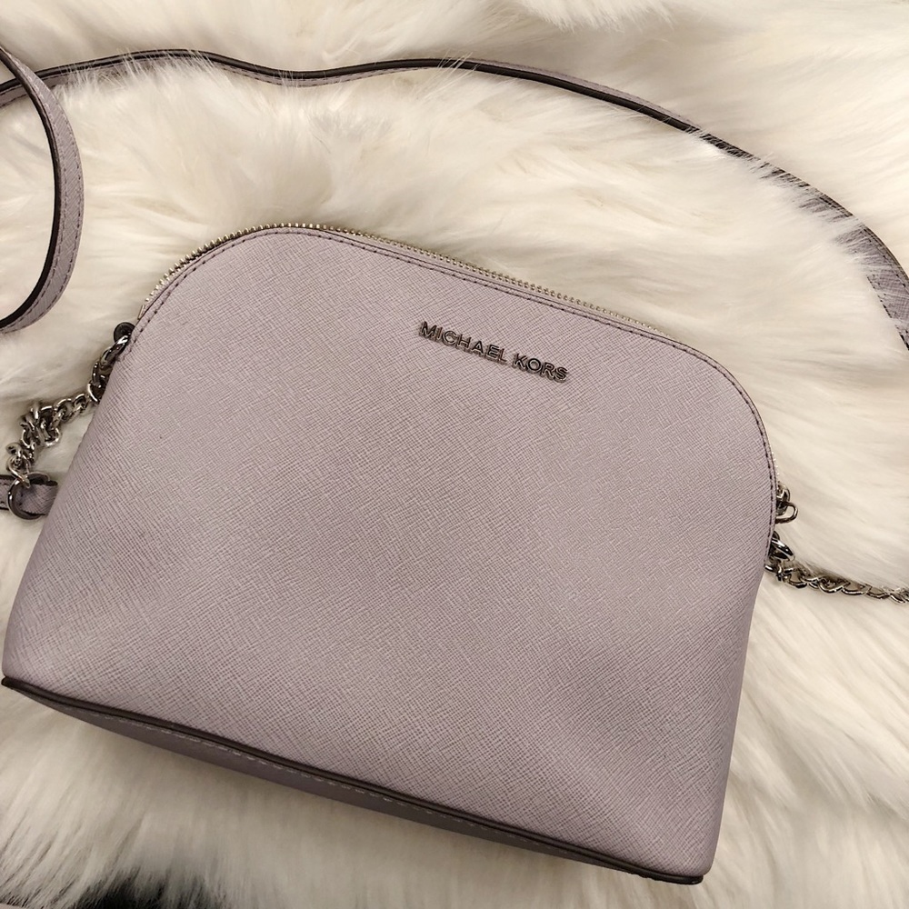 Lavender Cindy Large Saffiano Leather Crossbody